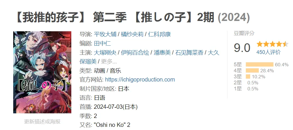 三觀炸裂！去年引發爭議的神作《我推的孩子 第二季》迴歸！