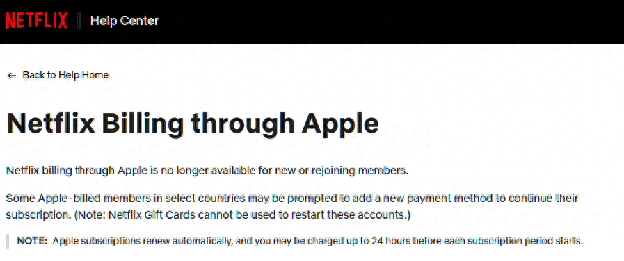 Netflix不再允許使用者透過蘋果App Store付款