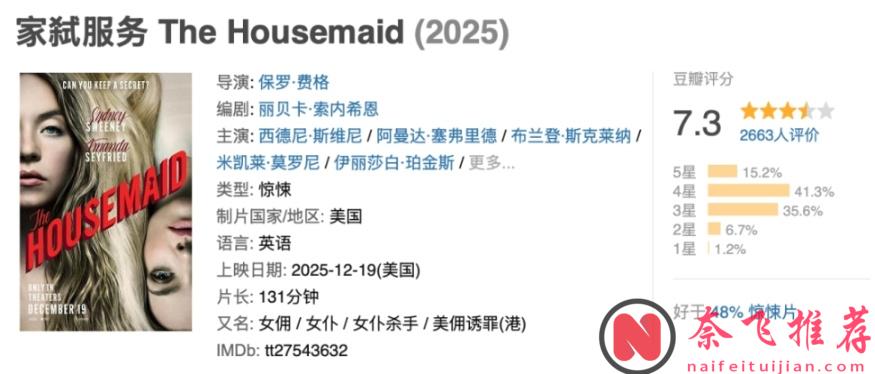 这大尺度新片《家弑服务/美佣诱罪》到底是惊悚片还是三级片？？？