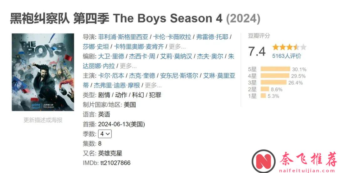 8.6到7.4，时隔两年回归，神剧《黑袍纠察队 第四季》也跌下神坛了？