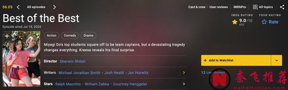 Netflix 超高人气美剧《眼镜蛇》第六季（最终季）回归，第五集IMDB直接飙到9.0分