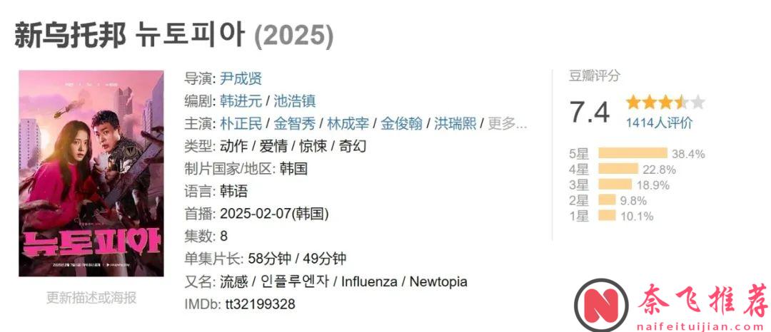 韩国2025年最新丧尸片《新乌托邦/流感》首播创下收视纪录，女神的新剧杀疯了！