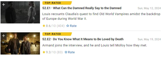 IMDB 一集飆到9.3分，又一部生猛新劇《夜訪吸血鬼》第二季上線了
