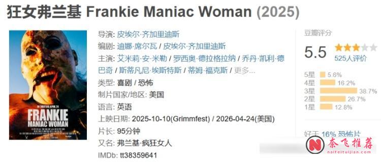 看部重口血漿片《狂女弗蘭基/弗蘭基·瘋狂女人》，題材大膽癲狂，年齡不夠請回避！