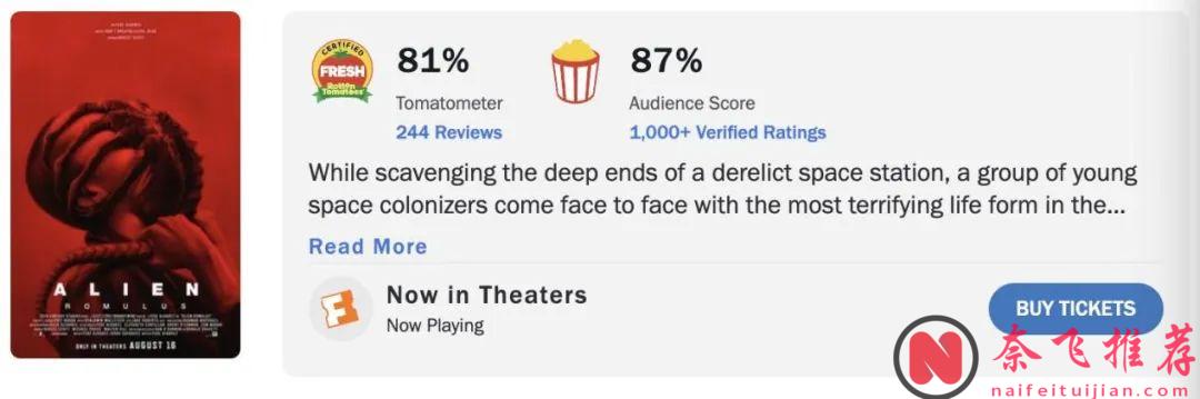 尺度R級，《異形：奪命艦/異形：羅穆盧斯/ 異形：羅穆路斯》口碑大爆！
