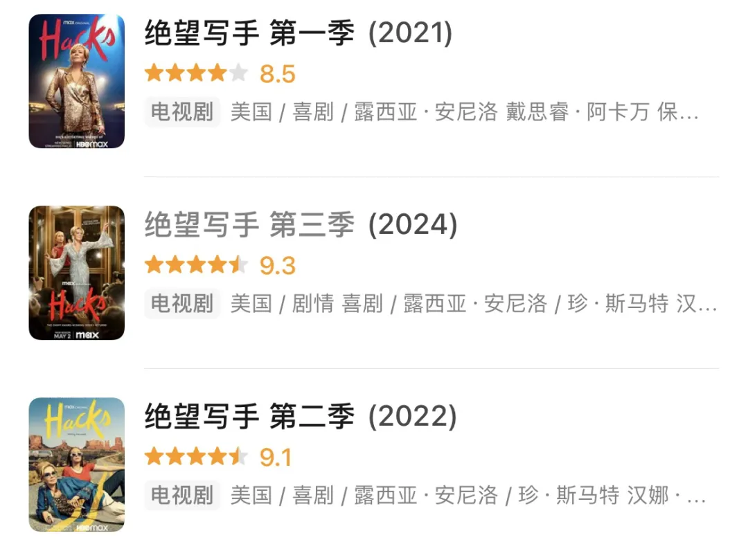 王牌喜剧《绝望写手/天后与草莓》第三季豆瓣9.3，HBO火速续订第四季