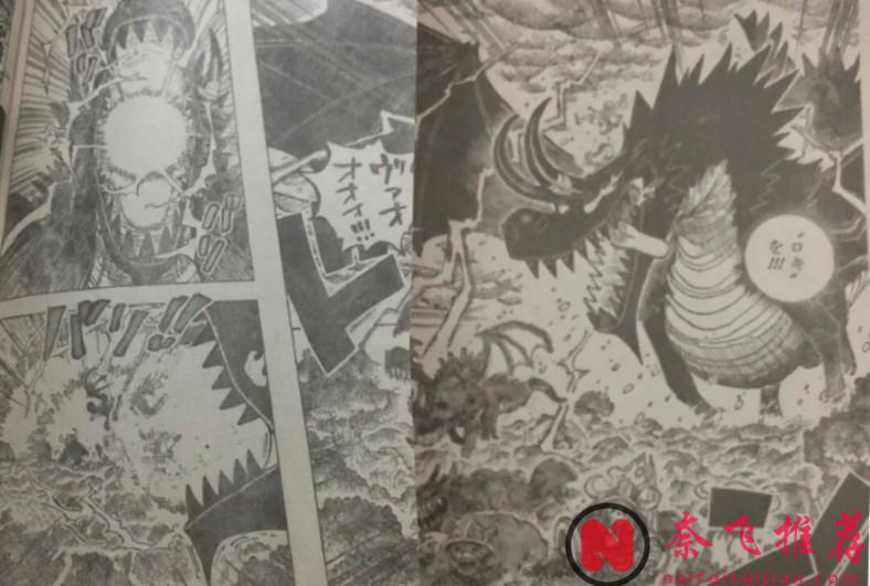 海贼王1175话全图解说丨尼卡路飞与雷龙洛基双神降临!一拳打爆索玛兹拯救巨人小孩